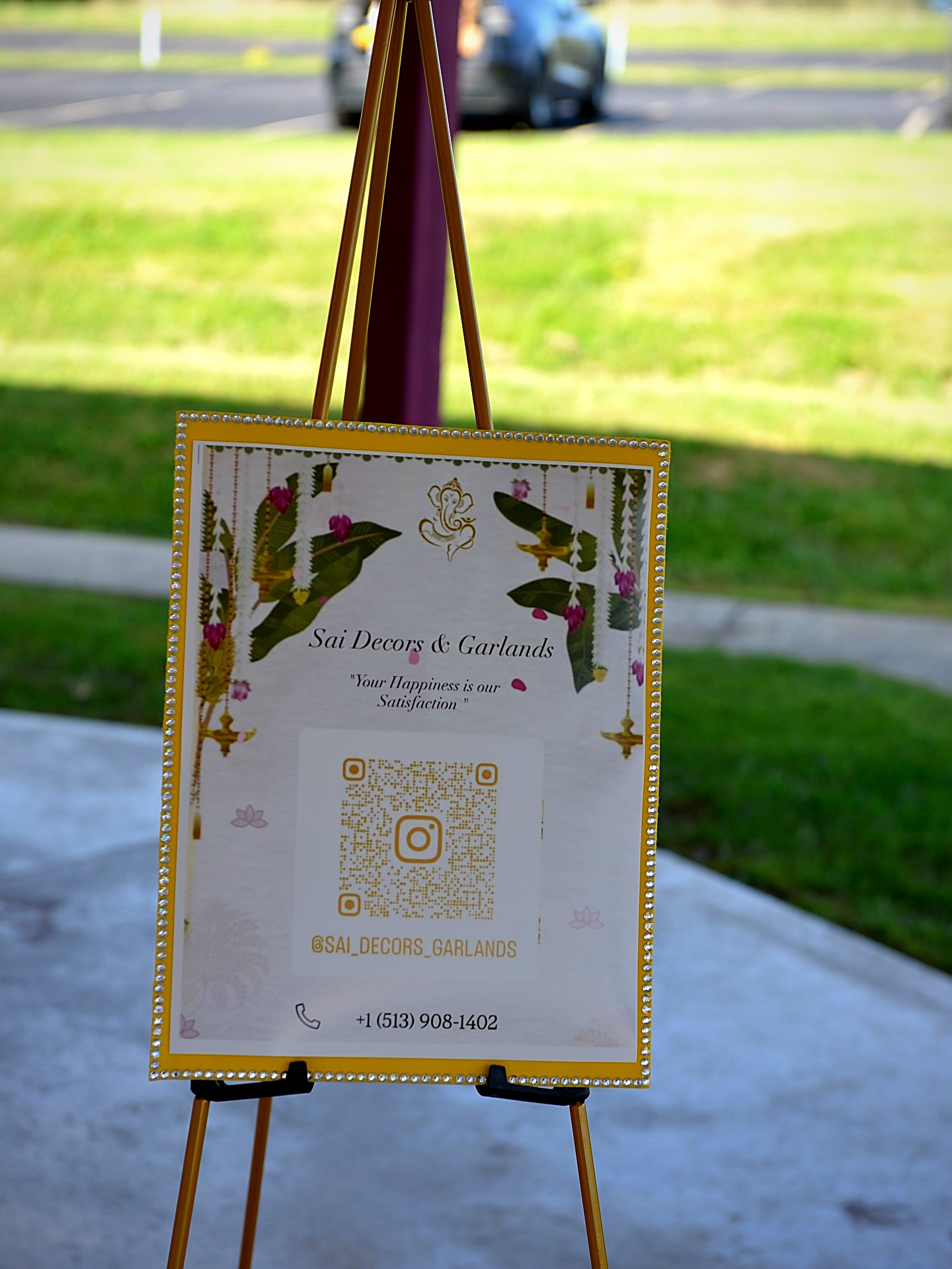 Welcome floral signage